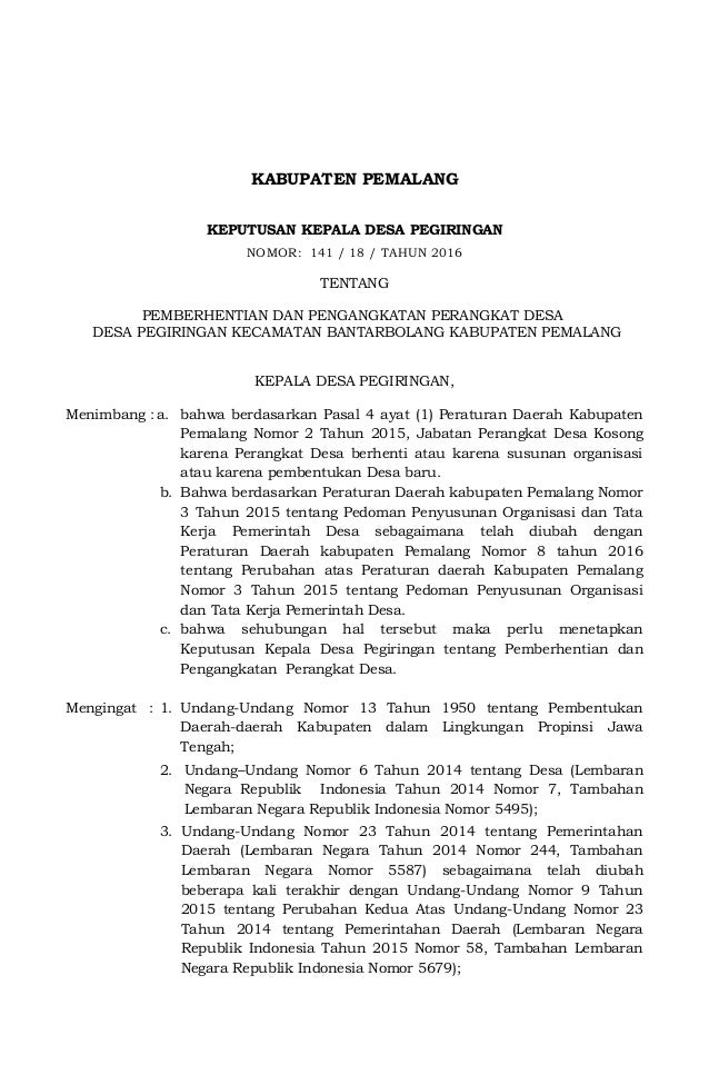 Contoh Surat Teguran Untuk Perangkat Desa