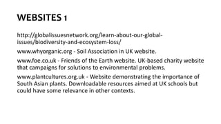 GLOBAL PERSPECTIVE CAMBRIDGE IGCSE: BIODIVERSITY AND ECOSYSTEM LOSS | PPTX