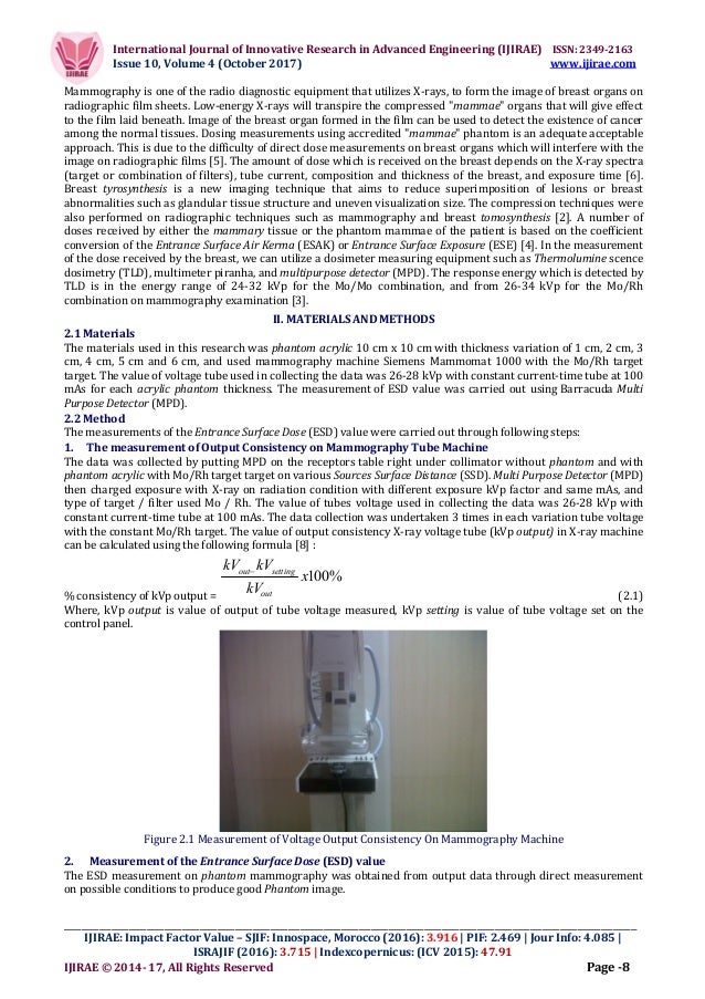 THE CORRELATION BETWEEN ENTRANCE SURFACE DOSE (ESD) WITH TUBE VOLTAGE…