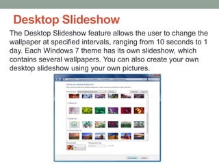 Computer Slideshow Elements S02.W02 - Some New Features of Windows | PPTX