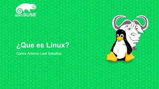¿Que es Linux?
Carlos Antonio Leal Saballos
 