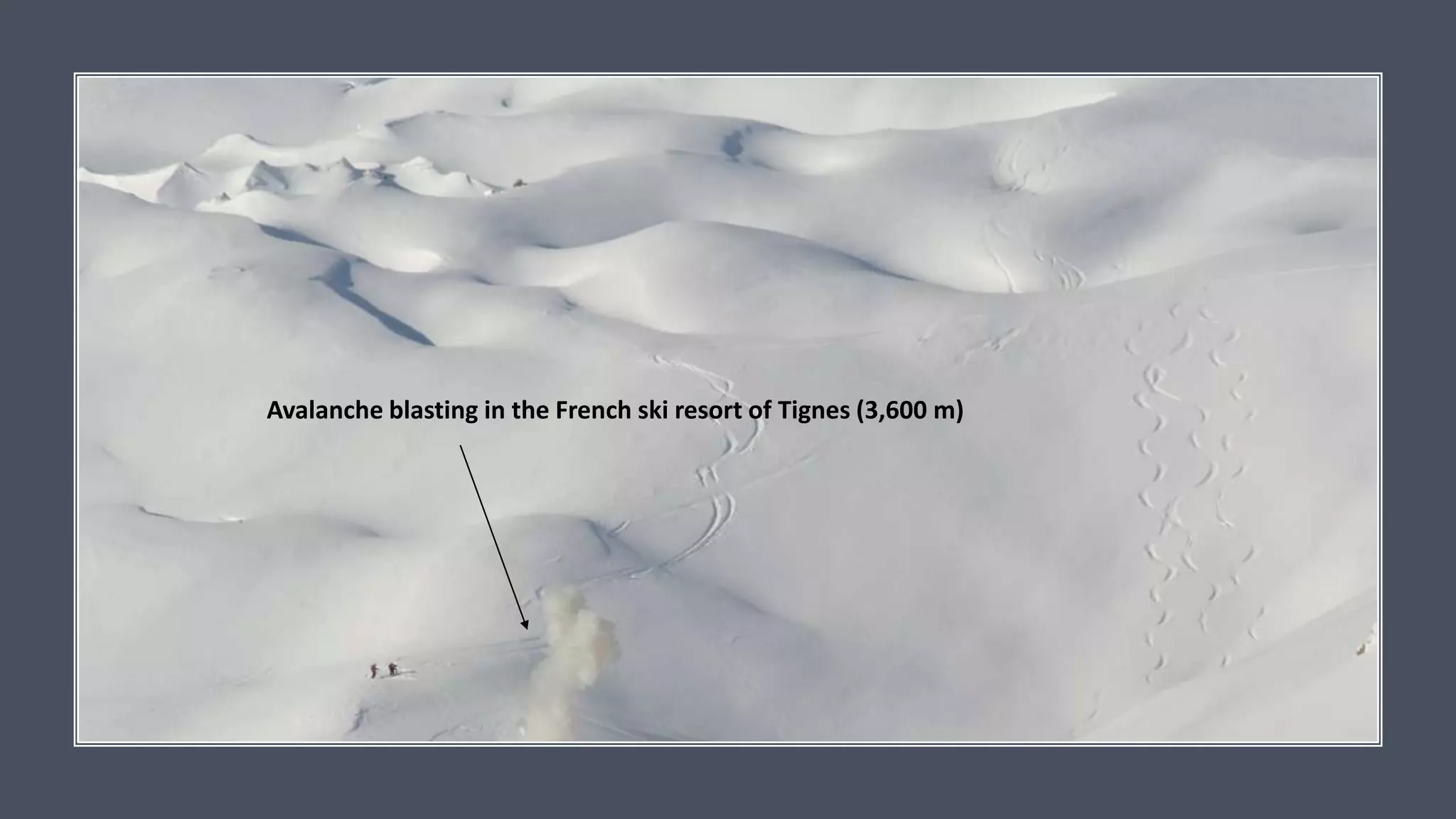 Avalanche blasting in the French ski resort of Tignes (3,600 m)
 
