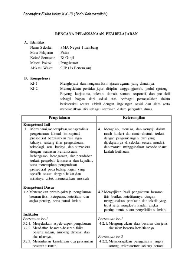 Contoh Soal Ulangan Harian Fisika Kelas X Bab Pengukuran K13 – Beinyu.com