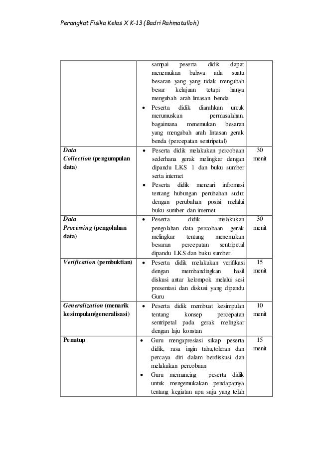 02. RPP FISIKA SMA KELAS X SEMESTER 1 KD. 3.6 MATERI GERAK MELINGKAR