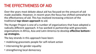Aid Approach A2 CAMBRIDGE GEOGRAPHY: GLOBAL INTERDEPENDENCE - DEBT AND AID AND THEIR ...