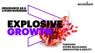 EXPLOSIVE
GROWTH
THROUGH
HYPER-RELEVANCE,
INNOVATION & AGILITY
INSURANCE AS A
LIVING BUSINESS
 