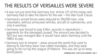 IGCSE REVISION - PEACE TREATIES: THE VERSAILLES TREATY | PPTX