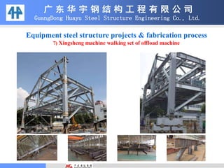 广 东 华 宇 钢 结 构 工 程 有 限 公 司
GuangDong Huayu Steel Structure Engineering Co., Ltd.
Equipment steel structure projects & fabrication process
7) Xingsheng machine walking set of offload machine
 