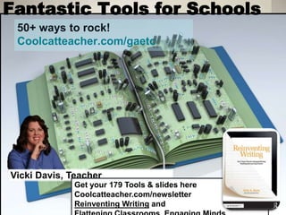Fantastic Tools for Schools
50+ ways to rock!
Coolcatteacher.com/gaetc
Vicki Davis, Teacher
Get your 179 Tools & slides here
Coolcatteacher.com/newsletter
Reinventing Writing and
 