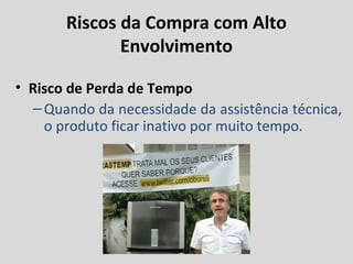 Riscos da Compra com Alto
Envolvimento
• Risco de Perda de Tempo
–Quando da necessidade da assistência técnica,
o produto ficar inativo por muito tempo.
 