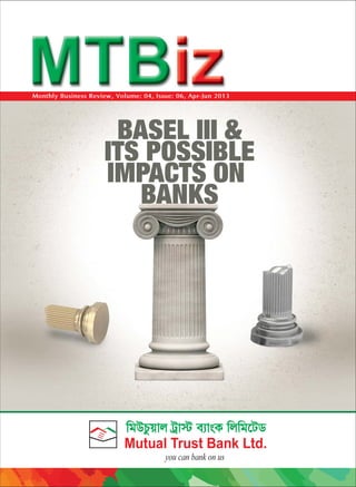 Monthly Business Review, Volume: 04, Issue: 06, Apr-Jun 2013

BASEL III &
ITS POSSIBLE
IMPACTS ON
BANKS

 