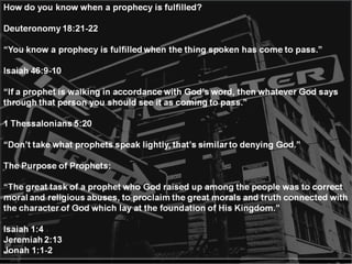 Understanding the Prophetic Part 1
