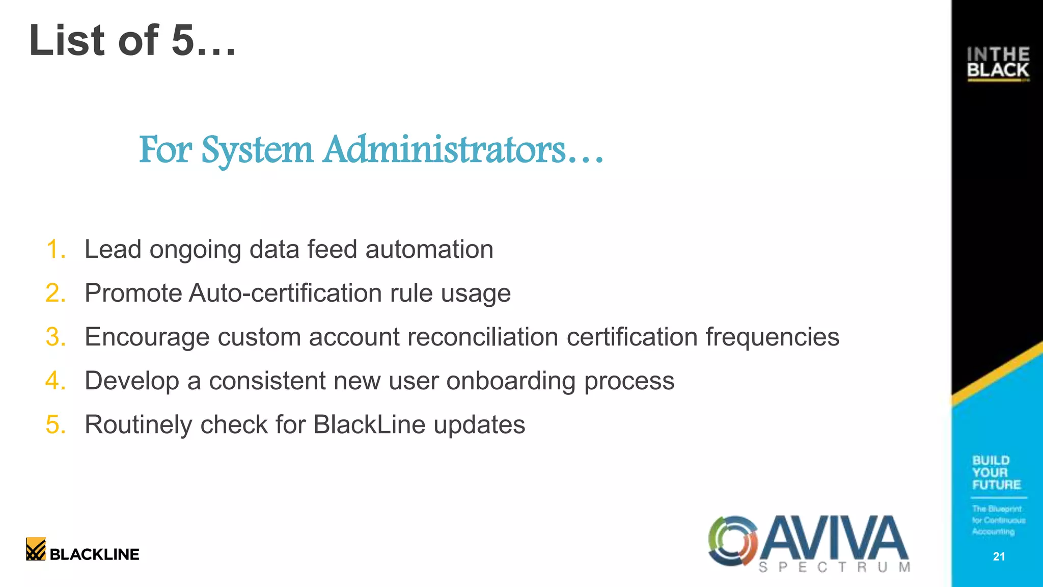 BlackLine System Admin Best Practices | PPTX