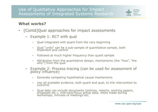 Use of Qualitative Approaches for Impact Assessments of Integrated ...