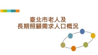 3
臺北市老人及
長期照顧需求人口概況
 