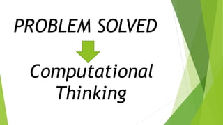 PROBLEM SOLVED
Computational
Thinking
 