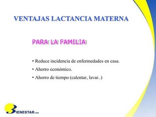 PARA LA FAMILIA
• Reduce incidencia de enfermedades en casa.
• Ahorro económico.
• Ahorro de tiempo (calentar, lavar..)
 