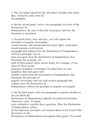 how does the declaration of independence reflect popular sovereignty