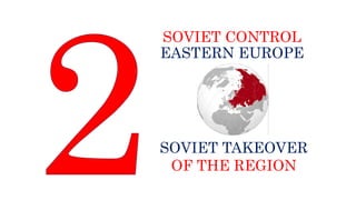 SOVIET CONTROL
EASTERN EUROPE
SOVIET TAKEOVER
OF THE REGION
 