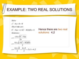 Two Real Solutions Examples 02.21.2020 Algebra I Quadraic Functions.ppt