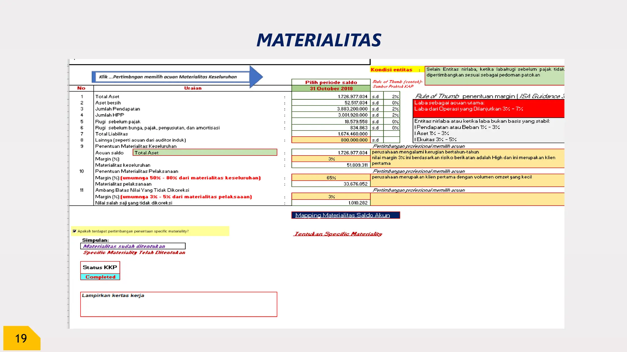 19
MATERIALITAS
 