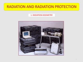 RADIATION AND RADIATION PROTECTION
1. RADIATION DOSIMETRY
1
 