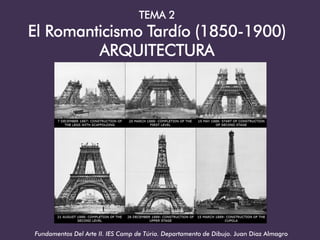 TEMA 2
El Romanticismo Tardío (1850-1900)
ARQUITECTURA
Fundamentos Del Arte II. IES Camp de Túria. Departamento de Dibujo. Juan Díaz Almagro
 