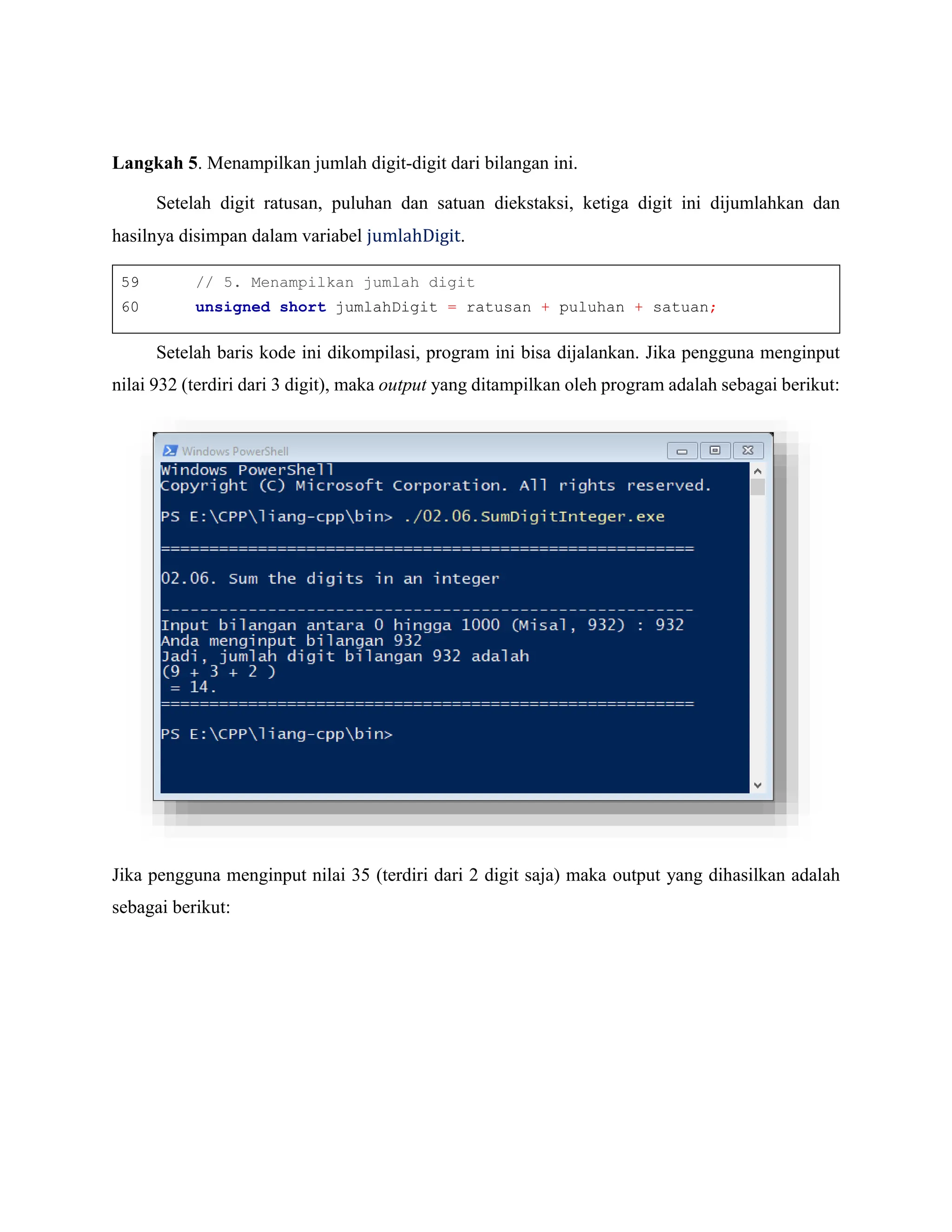 2.6. Jumlah Digit dalam Bilangan Ratusan Menggunakan C++ | PDF
