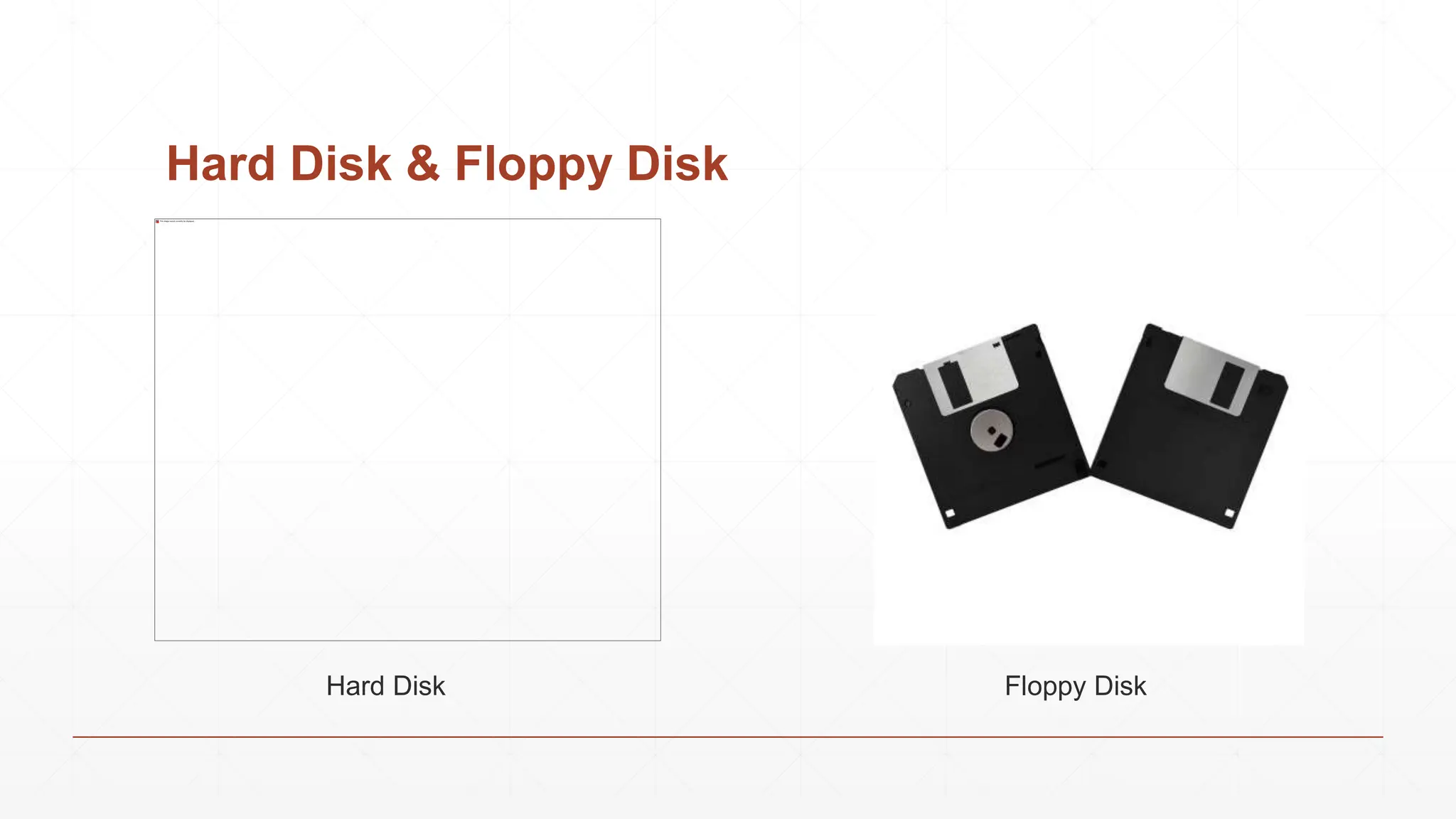 Hard Disk & Floppy Disk
Hard Disk Floppy Disk
 