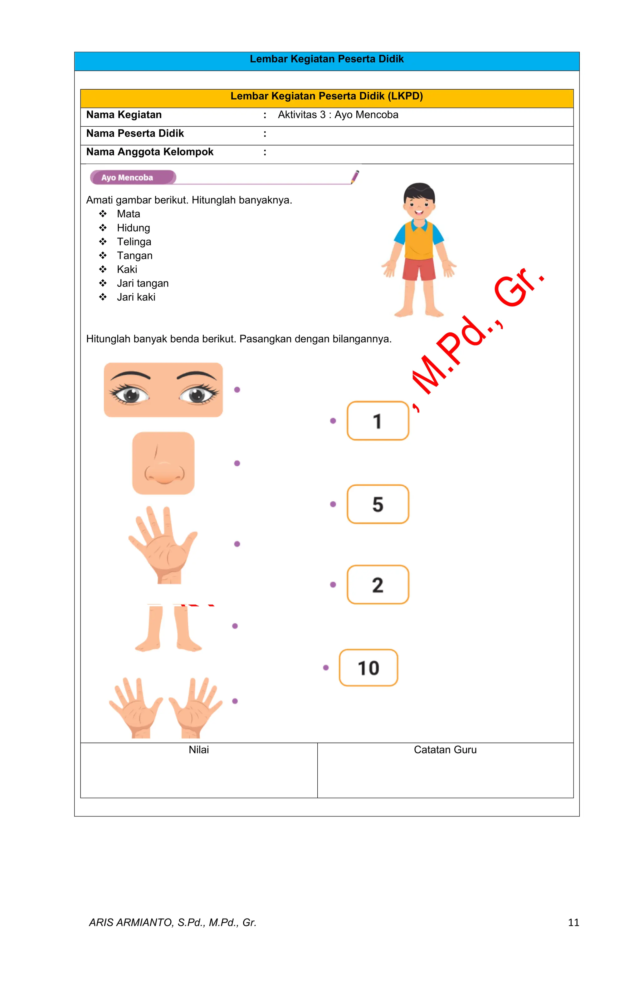 Modul Ajar Matematika Kelas 1 Kurikulum Merdeka Pdf