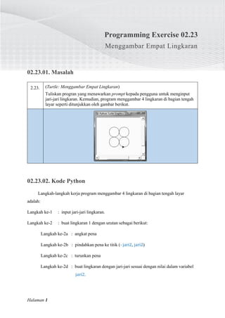 02.23. Gambar Empat Lingkaran Menggunakan Python | PDF