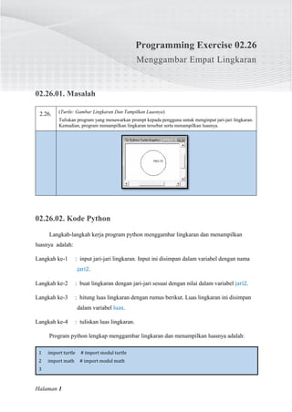 02.26. Menggambar Lingkaran Dan Menampilkan Luas Menggunakan Bahasa ...