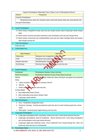 MODUL AJAR DEEP LEARNING MATEMATIKA KELAS 5 (RENCANA PEMBELAJARAN ...