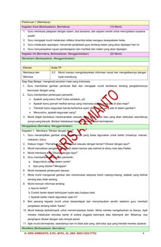 MODUL AJAR DEEP LEARNING BAHASA INDONESIA KELAS 4 (RENCANA PEMBELAJARAN ...