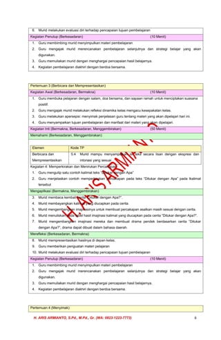 MODUL AJAR DEEP LEARNING BAHASA INDONESIA KELAS 4 (RENCANA PEMBELAJARAN ...