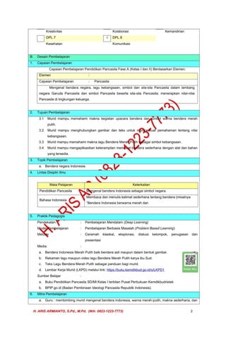 MODUL AJAR DEEP LEARNING PENDIDIKAN PANCASILA KELAS 1 (RENCANA ...