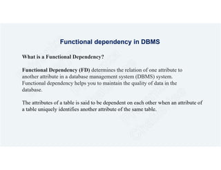 functional dependencies in detail explaination | PDF