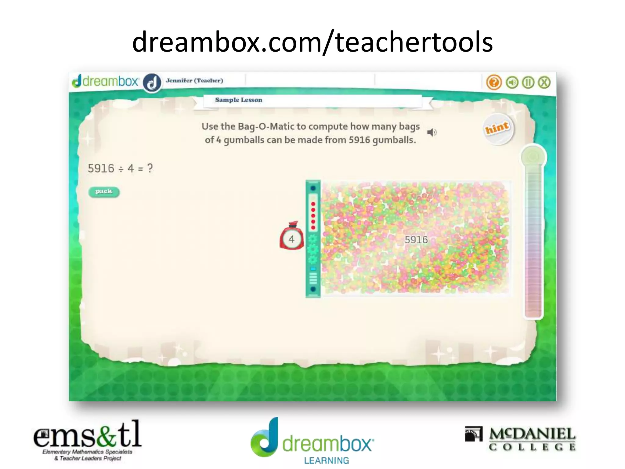 dreambox.com/teachertools
 