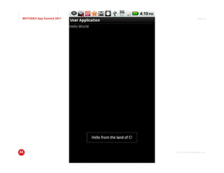 MOTODEV App Summit 2011                        Page 36




                          © 2011 Motorola Mobility, Inc.
 
