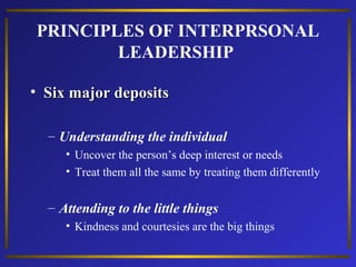 • Six major depositsSix major deposits
– Showing personal integrity
• Goes beyond honesty
• Build the trust of those who a...