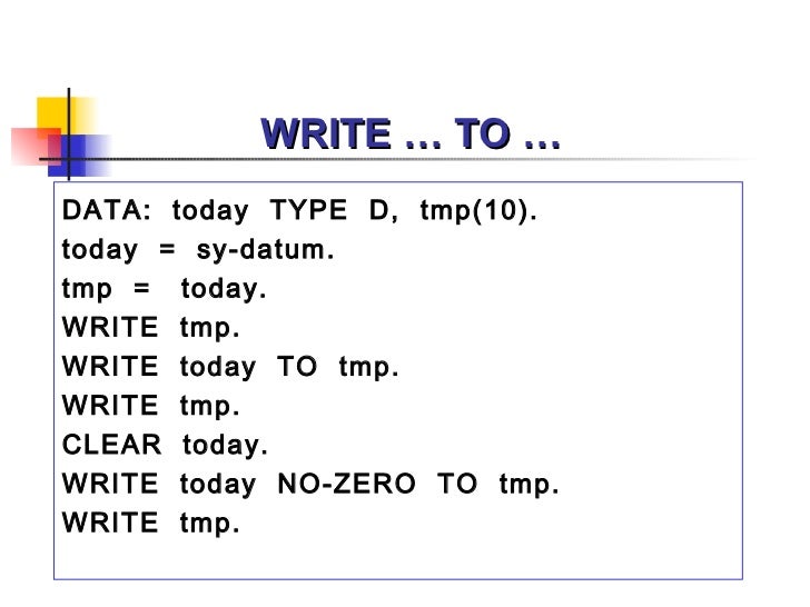 list processing in abap