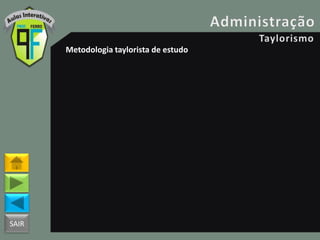 SAIR
Metodologia taylorista de estudo
 