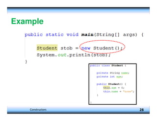 Example
28
Constructors
 