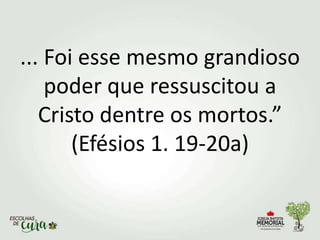... Foi esse mesmo grandioso
poder que ressuscitou a
Cristo dentre os mortos.”
(Efésios 1. 19-20a)
 