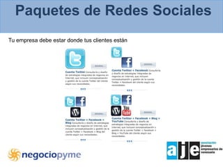  Adecuado uso de herramientas como listas, hashtag, reenvíos, etcLas Comunidades en InternetCada día destaca más la idea de que el futuro de los negocios se basará en la creación de comunidades. Este es un estadio superior al concepto de segmentación de mercados.Internet  es un medio que por sus características multimedia, transaccional, interactivo y globalizado, favorece la creación de comunidades efectivamente interrelacionadas.Condiciones para que una comunidad genere negocios en Internet:1) Presencia web, cuentas, grupos, deben ser plataformas de interacción e intercambio útil entre los usuarios y generadores de contenido. 