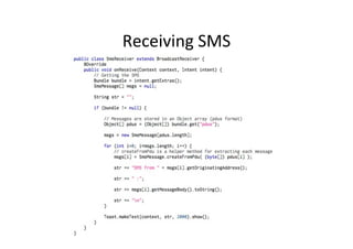 Android Telephony Manager and SMS | PDF