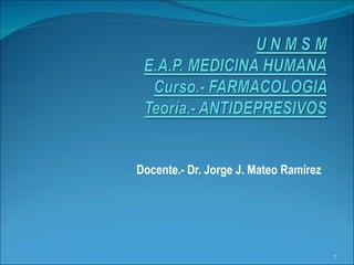 Docente.- Dr. Jorge J. Mateo Ramírez  