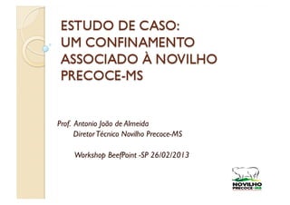 Prof. Antonio João de Almeida
      Diretor Técnico Novilho Precoce-MS

     Workshop BeefPoint -SP 26/02/2013
 