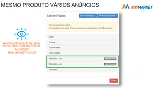 MAIOR EXPOSIÇÃO DE SEUS
PRODUTOS COM MÚLTIPLOS
ANÚNCIOS
NOS MARKETPLACES
MESMO PRODUTO VÁRIOS ANÚNCIOS
 