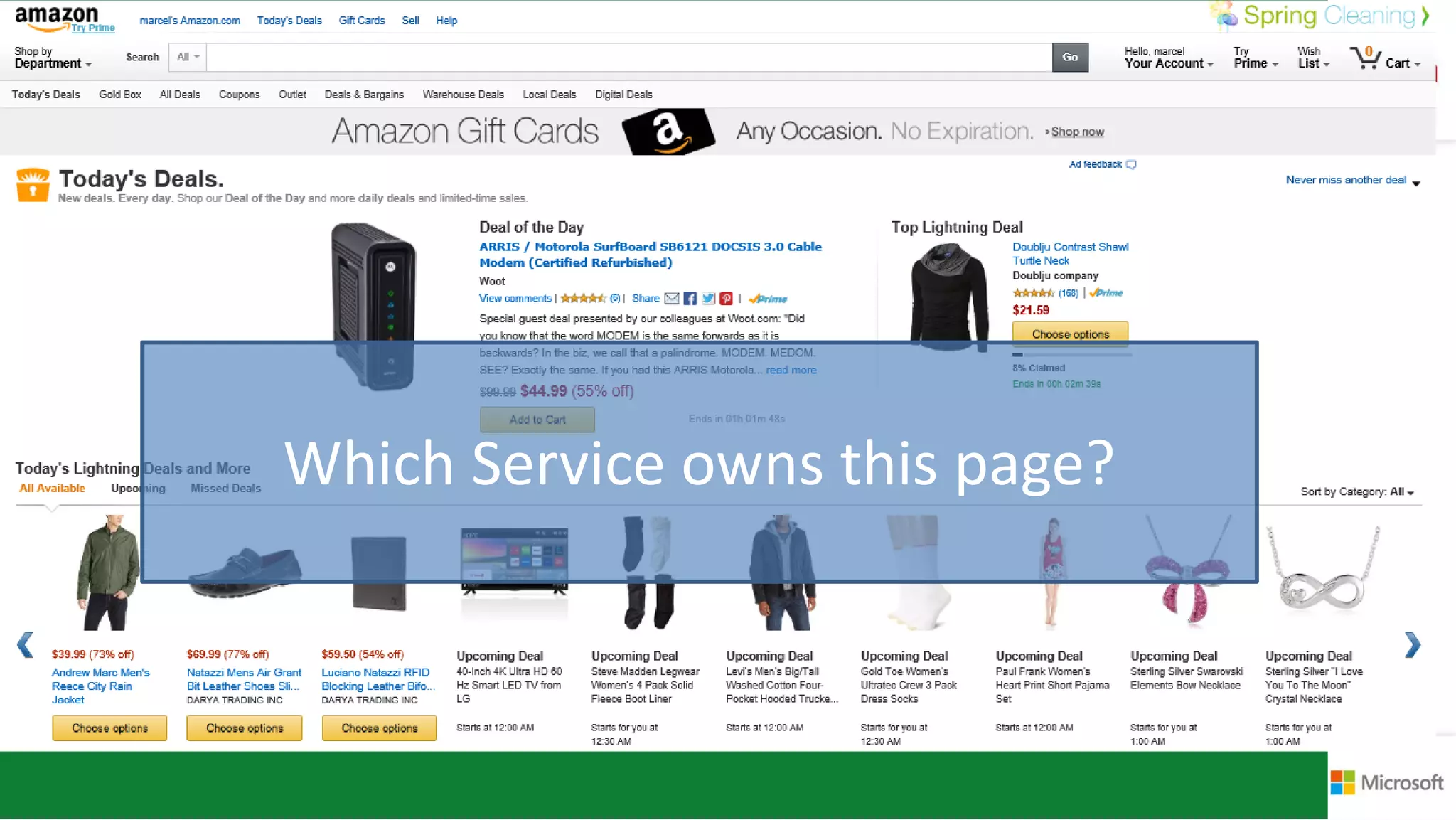 Which Service owns this page?
 
